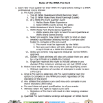 WWA Pro Card Rules